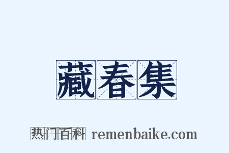 藏春集是什么意思的图片